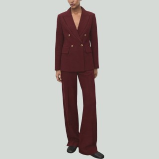 Casual Loose-Fit Double-Breasted Suit Two-Piece Set