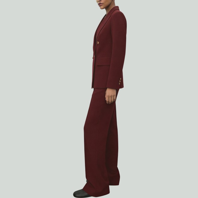 Casual Loose-Fit Double-Breasted Suit Two-Piece Set