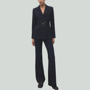 Exquisite Simple Suit Jacket Flared Pants Set