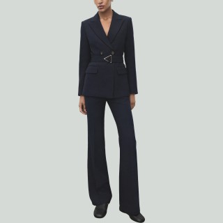 Exquisite Simple Suit Jacket Flared Pants Set