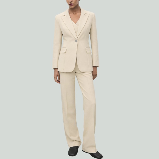 Women's Solid-Color Double-Breasted Jacket