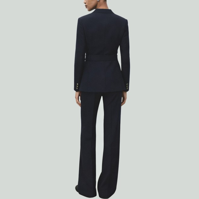 Exquisite Simple Suit Jacket Flared Pants Set