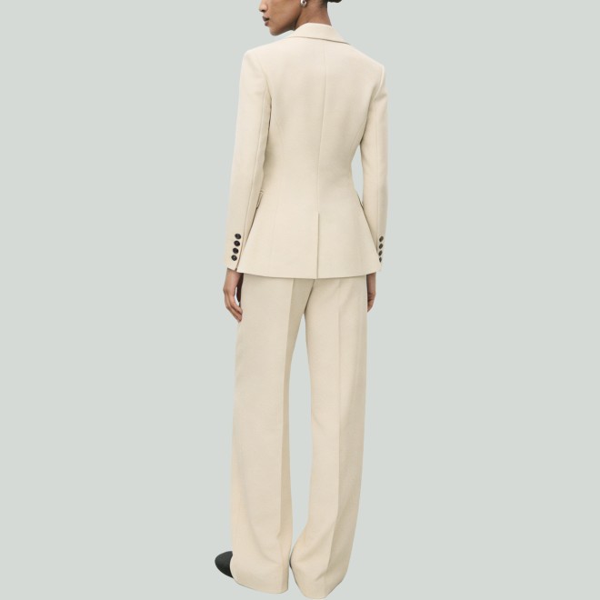 Women's Solid-Color Double-Breasted Jacket